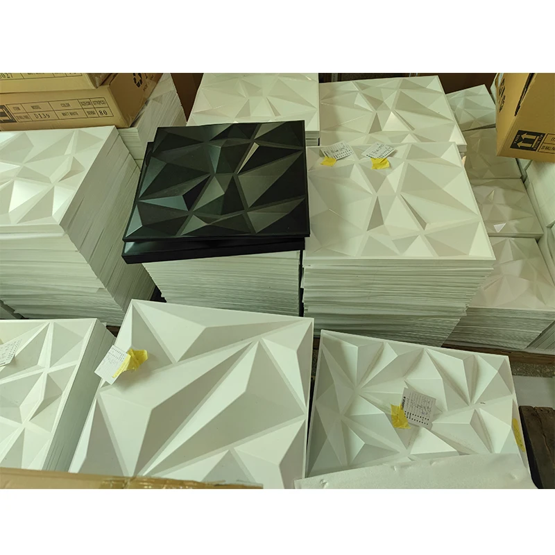 3d Wall Panels /sticker Wallpaper Diamend Shape Pvc Black Graphic Design Modern Waterproof White & Gold Wallpapers for Store