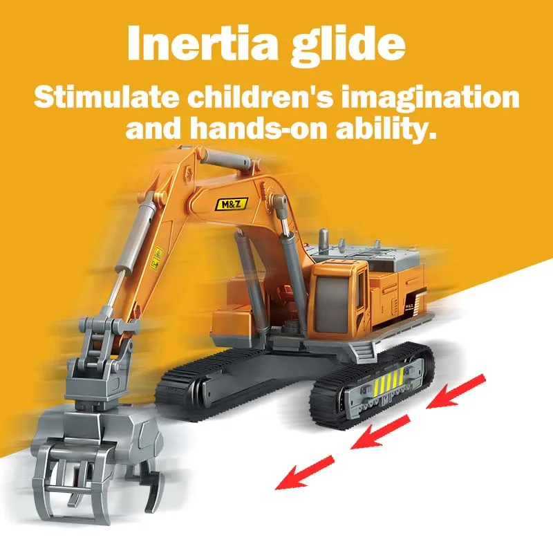 Alloy Excavator Construction Truck Toy Tractor Boy Toy Manual Excavator Metal Construction Equipment Models