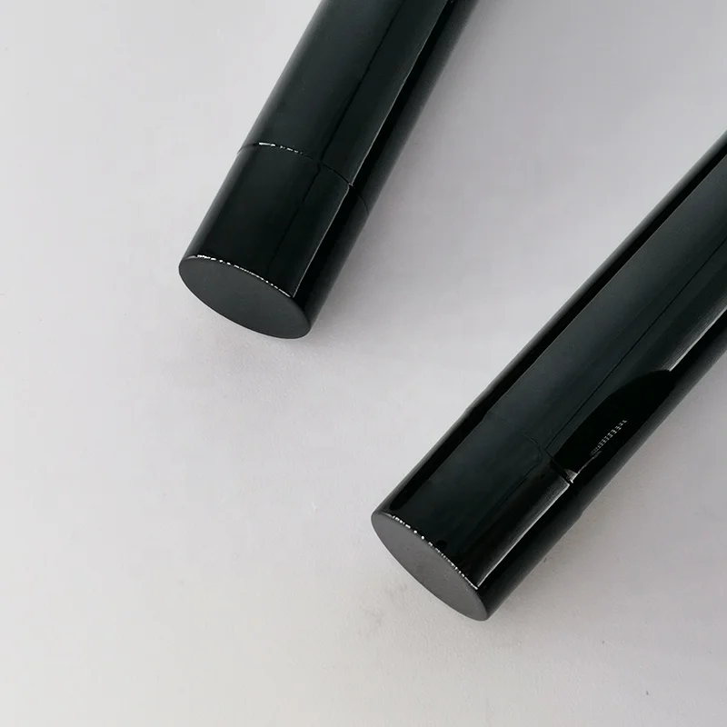 High quality slim lipstick tube round lip balm container cosmetic packaging black thin lipstick tube