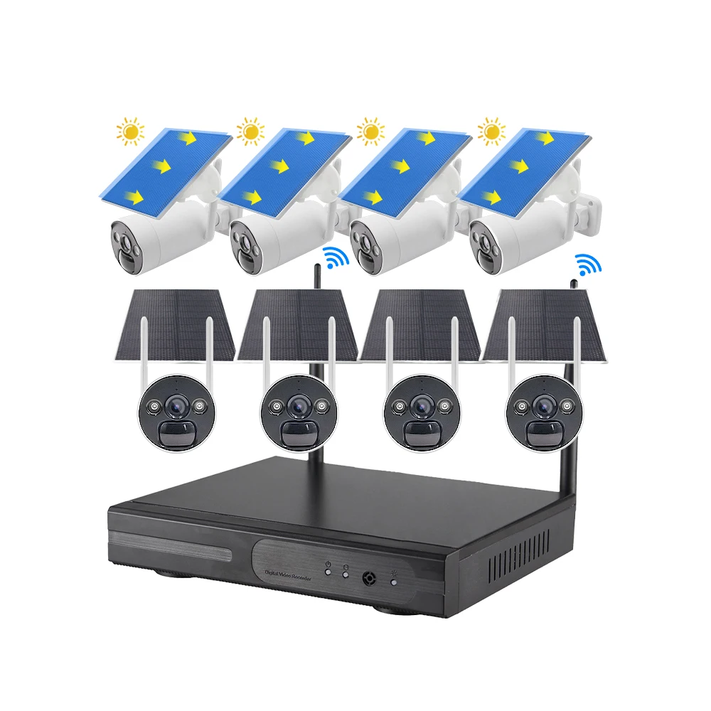 ENSTER 3MP Motion Detection Outdoor Night Vision IP Network NVR WiFi 8 Channel Wireless Surveillance Security CCTV Camera System