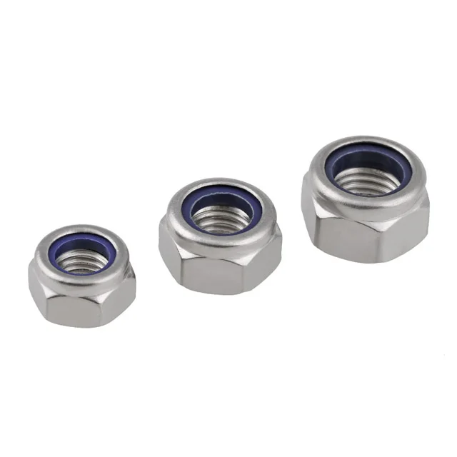 China supplier galvanized metric m10 nylon lock nut ss304 ss316 hex nylon insert lock nuts