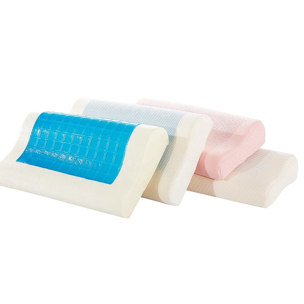 Заводская Прямая продажа охлаждающая гелевая контурная Подушка волнистая форма Подушка из пены с эффектом памяти для сна