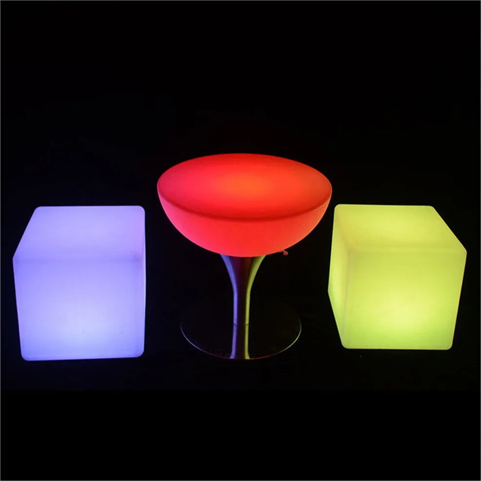 Bar Stool Chair 16 RGB LED Night Club Rechargeable Battery Powered IP65 Waterproof LED Cube Seat Chair