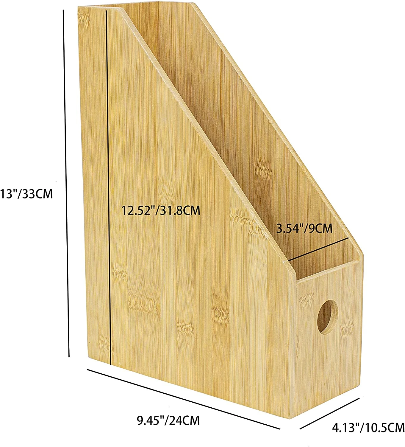 Bamboo table document organizer adjust desktop file sorter A4 paper storage wood box