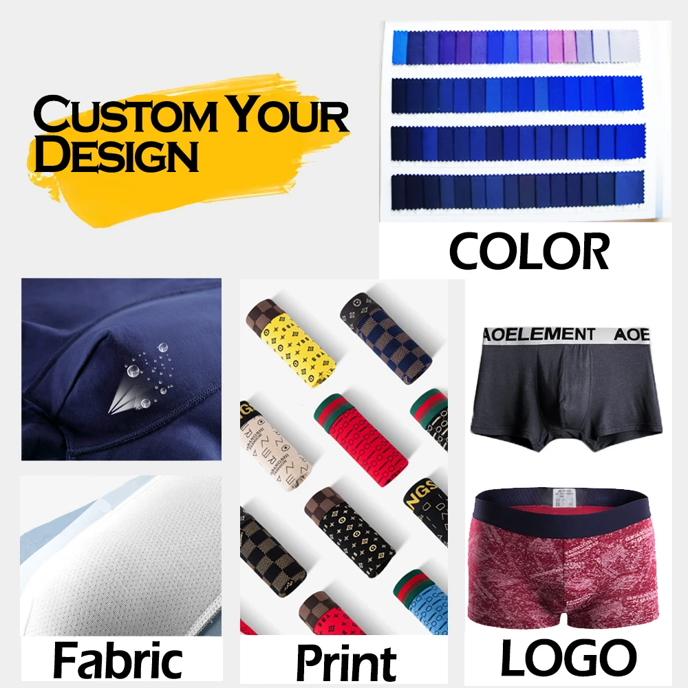 Good Quality man boxer briefs Boxer Shorts Custom Logo Brands Underwear Breathable Solid Boxer Briefs For Men