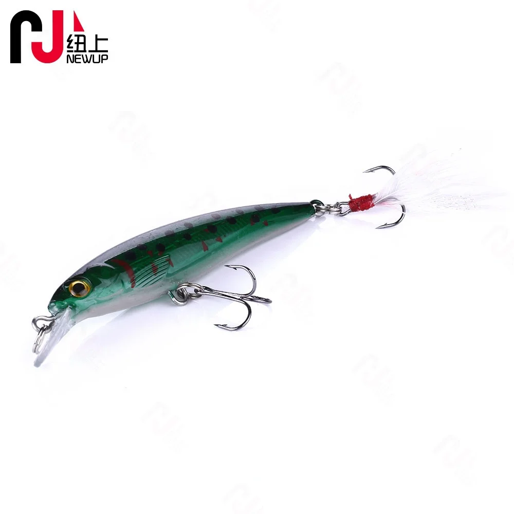 Hot minnow 9CM 8G japan iscas Minnow feather hook set fishing lures