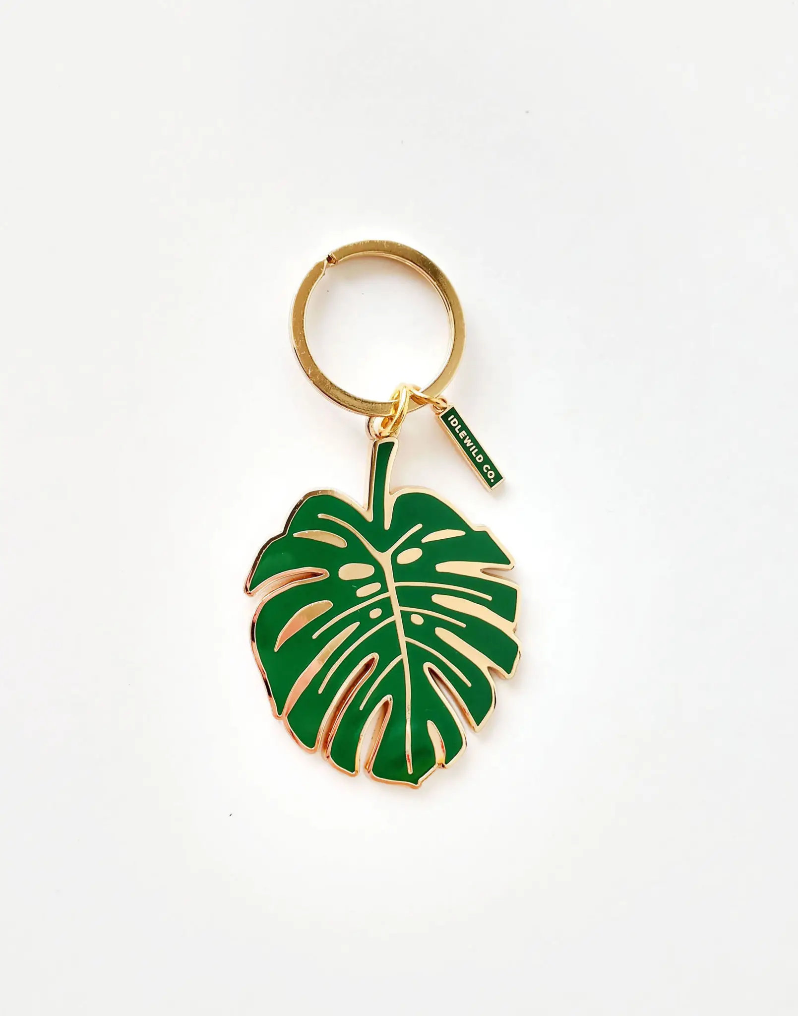 Custom Enamel Keychains Hollow Out Leaf Metal Enamel Keyring with Customized Logo Manufacturer