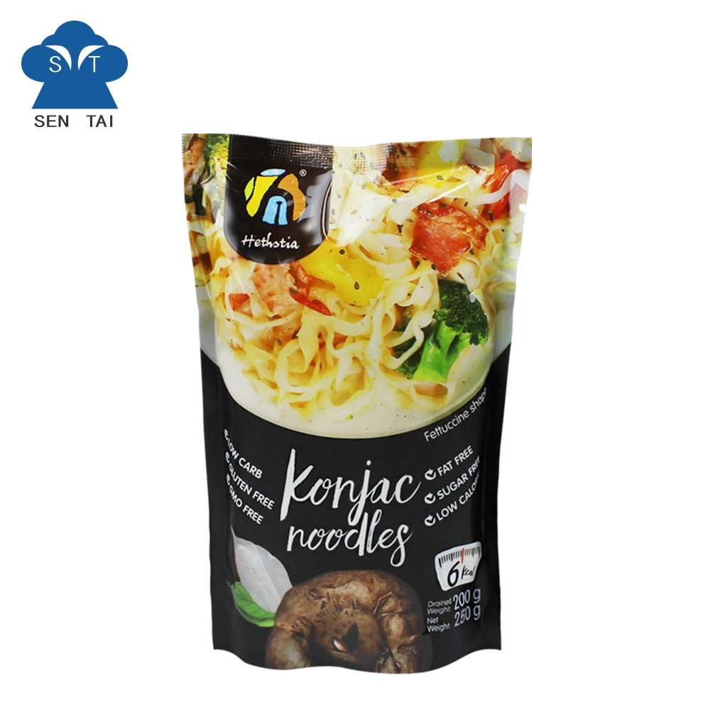 Безглютеновая пища с низким содержанием углеводов тонкая мокрая лапша Shirataki Konjac Fettuccine