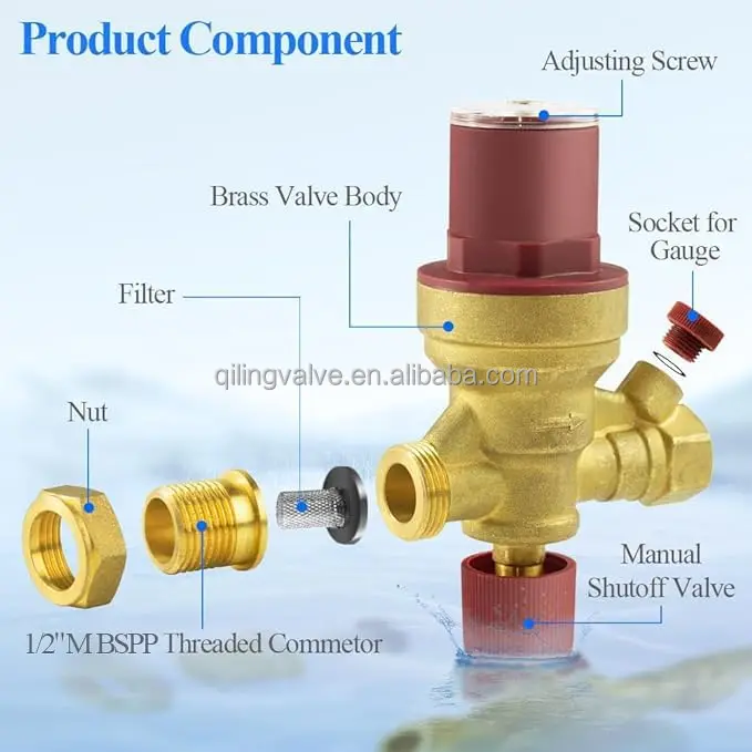 Italy design water lever refill valve ss filter non return brass union water automatic filling valve