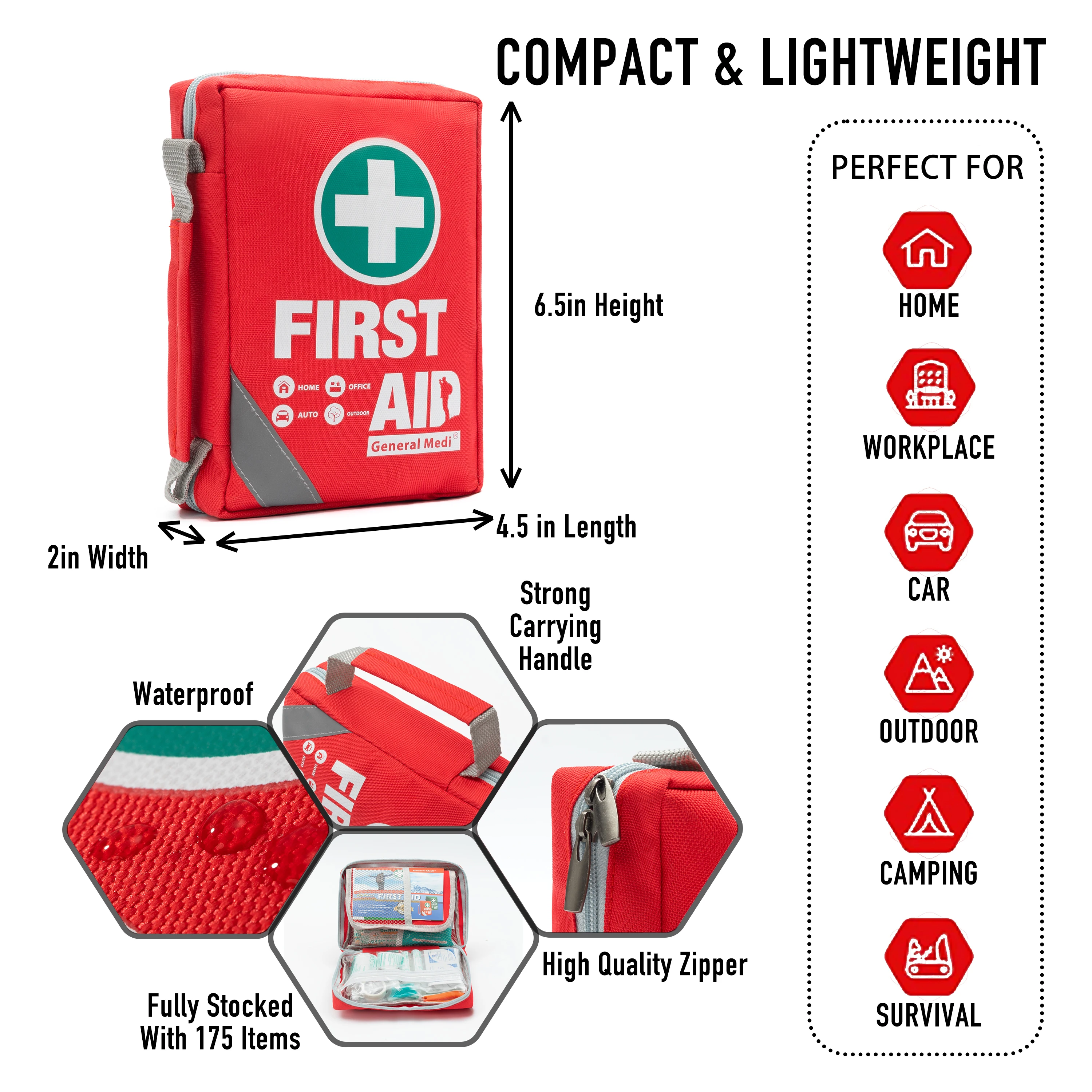 Portable Tactical First Aid Kit Compact First Aid Bag Reflective Custom Travel Home Cae Office Vehicle Camping First Aid