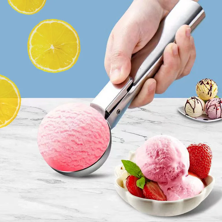 Wholesales Premium Metal Cookies Ball Scoop Stainless Steel Ice Cream tools Scoop Spoon with Trigger