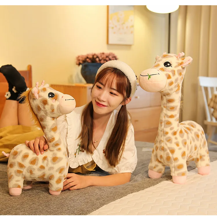 Simulation cute spotted giraffe doll wholesale animal Sleeping Pillow Toy plush toy Cartoon Cotton Stuffed Doll