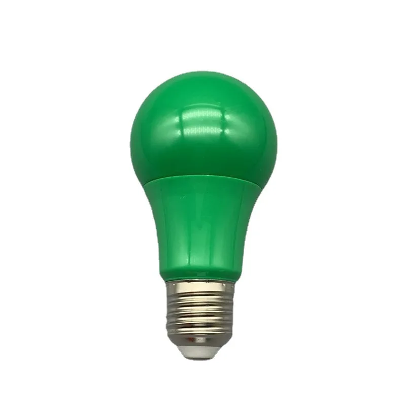 5W A60 A19 Light Bulbs Colorful E26 E27 Green Light Bulb For Home Porch Party Decoration