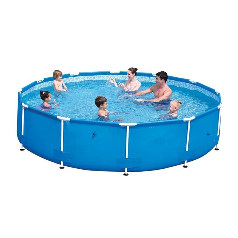 Metal frame pool large outdoor adult round above ground frame swimming pool