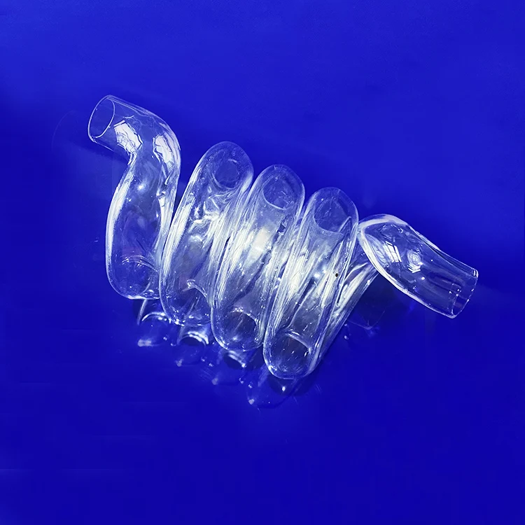 Transparent Large Quartz Tube Spiral Quartz Glass Tube Accept Custom