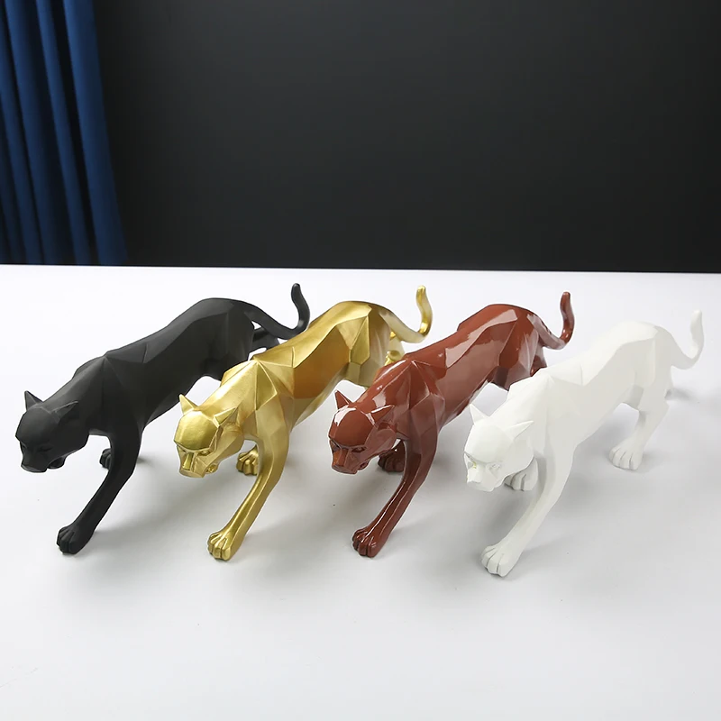 Фигурки леопарда высшего качества на заказ, фигурки животных из смолы, украшение для дома