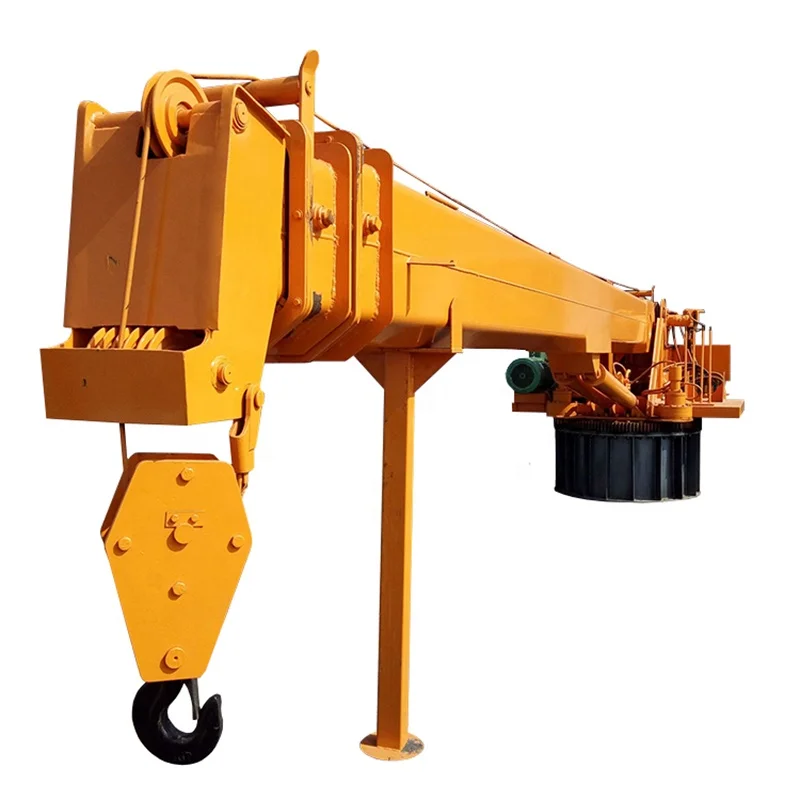 Marine Fixed Boom Crane Hydraulic Elevating Deck Shipping Crane For Floating Crane