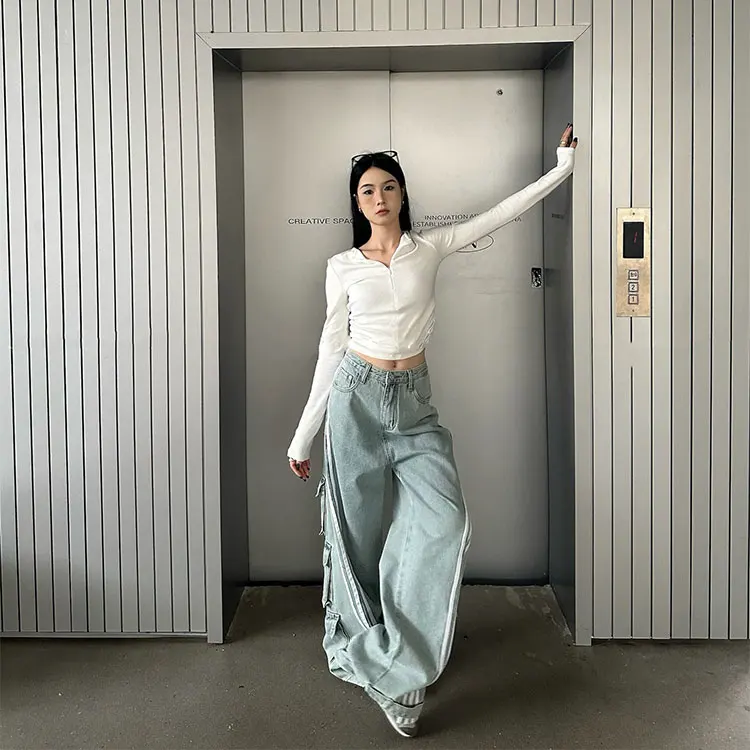 Manufacturer Wholesale women fashion pants Quality Guarantee ladies smart casual pants baggy jeans for girls