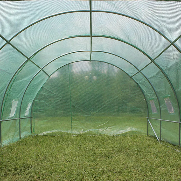 TSLP108 indoor type solar polytunnel greenhouse-12m2 Green PE mesh fabric 140g/m2 UV protected greenhouse