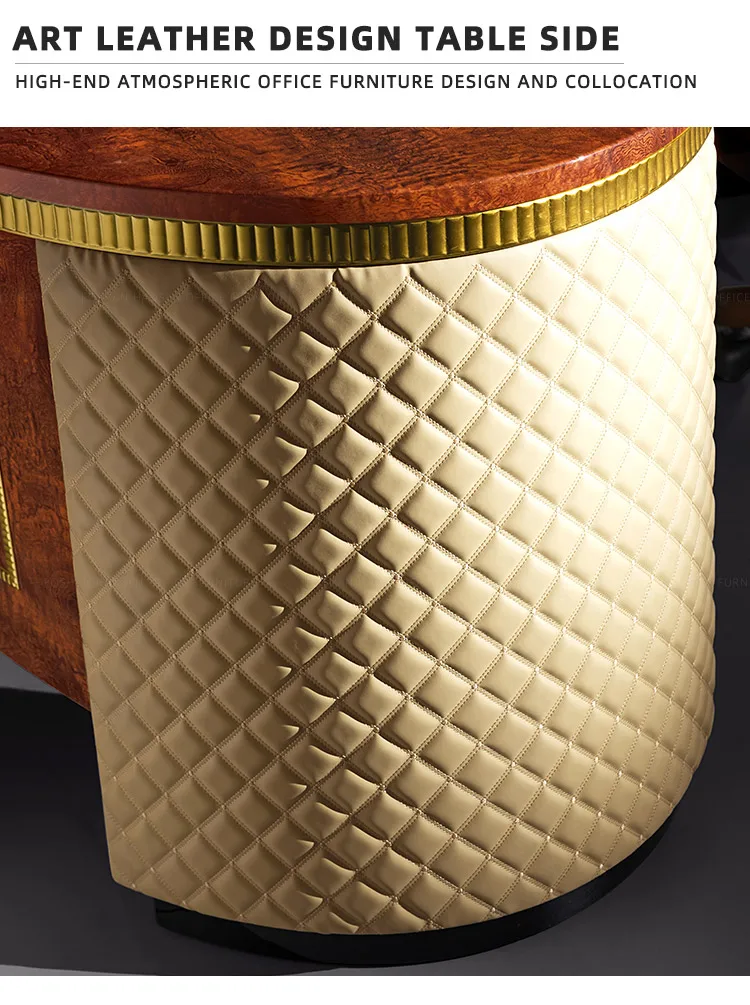 China HAOSEN office Good quality Business director Working executive office table curved desk and chairs manufacturer