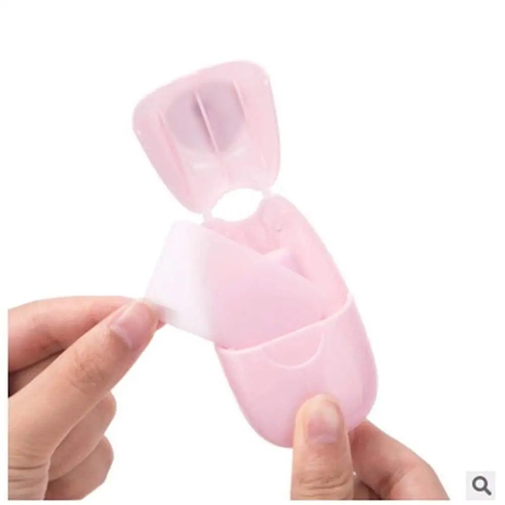 50pcs mini box Portable mini hand soap paper travel outdoor disposable soap paper travel supplies soap sheet