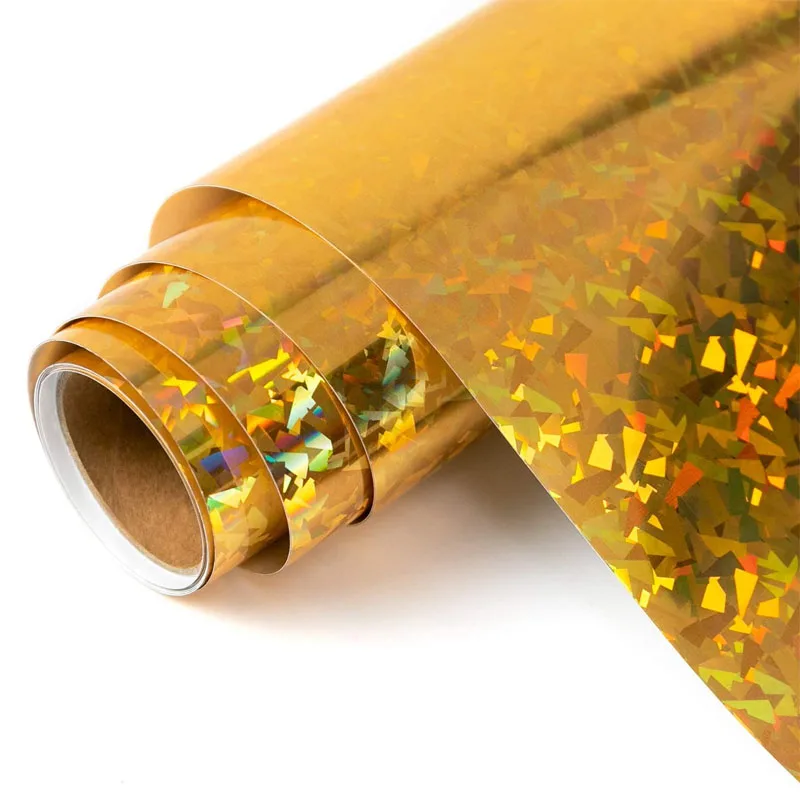 Chrome Laser Holographic Crack Permanent Vinyl Adhesive Sticker Craft Sheet