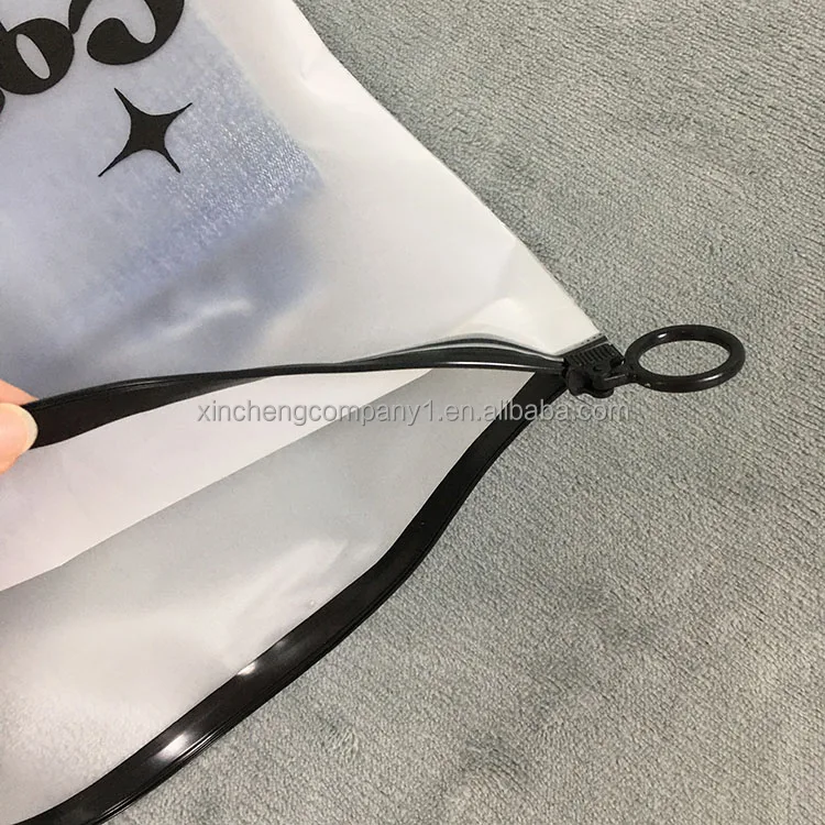 Eco friendly zippered clothes packaging bag frosted plastic ziplock bag PE zip lock packaging bag with your logo
