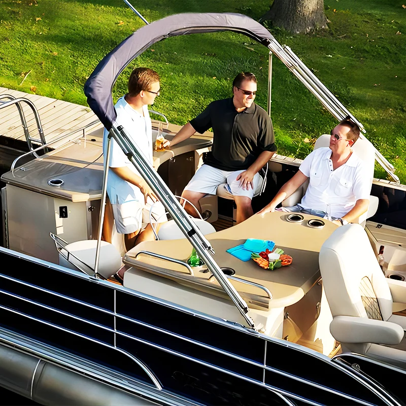 Factory direct sales of the latest boat, the cheapest aluminum pontoon boat with 25 feet and 7.5 meters.