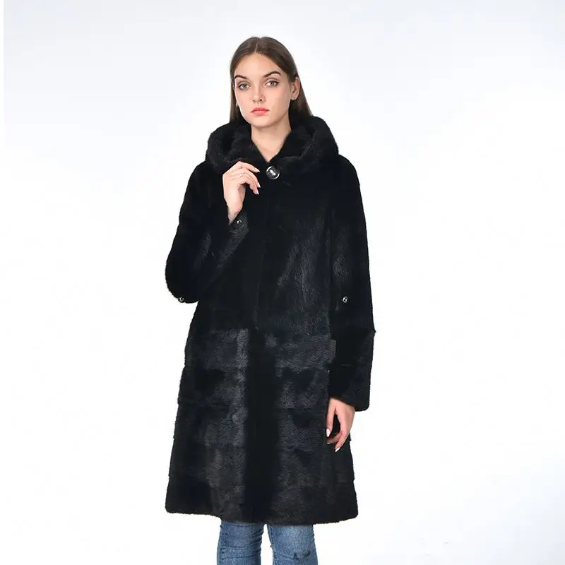 Top Fashion Plus Size Long Sleeve Puffy Women Winter Long Womens Fur Mink Coats
