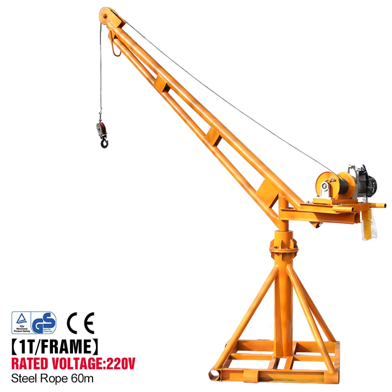 
outdoor mini lifting portable crane small lift crane Quick Clutch Factory Lower Price Small Mini Construction Lift Davit Crane 