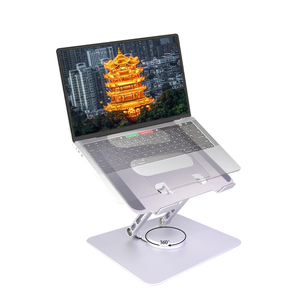 360 Rotating Bas Multi-Angle Adjustable Foldable Laptop Riser Compatible PC Computer Laptop Stand