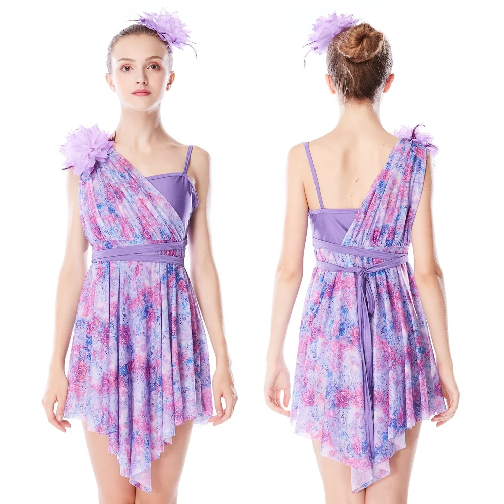MiDee Elegant Purple Dancing Costume Lyrical Figure Skating Dresses