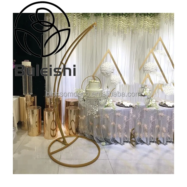 Hanging Cake Crystal Stand Arch Suspended Cake Display Wedding Dessert Stand Floating Clear crystal Wedding party cake swing