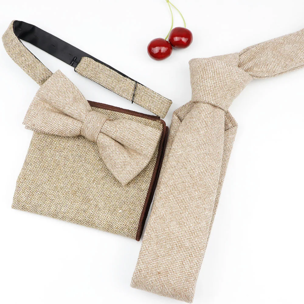 Шерсть полиэстер шейный галстук для мужчин тонкий галстук-бабочка в полоску в клетку с галстуком-бабочкой платок комплект бабочка свадьба галстук Corbatas