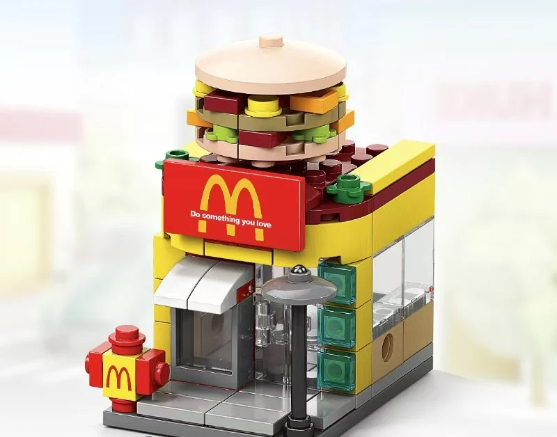 Mini City Street View Building Brick Architecture Model Construction Blocks Toys