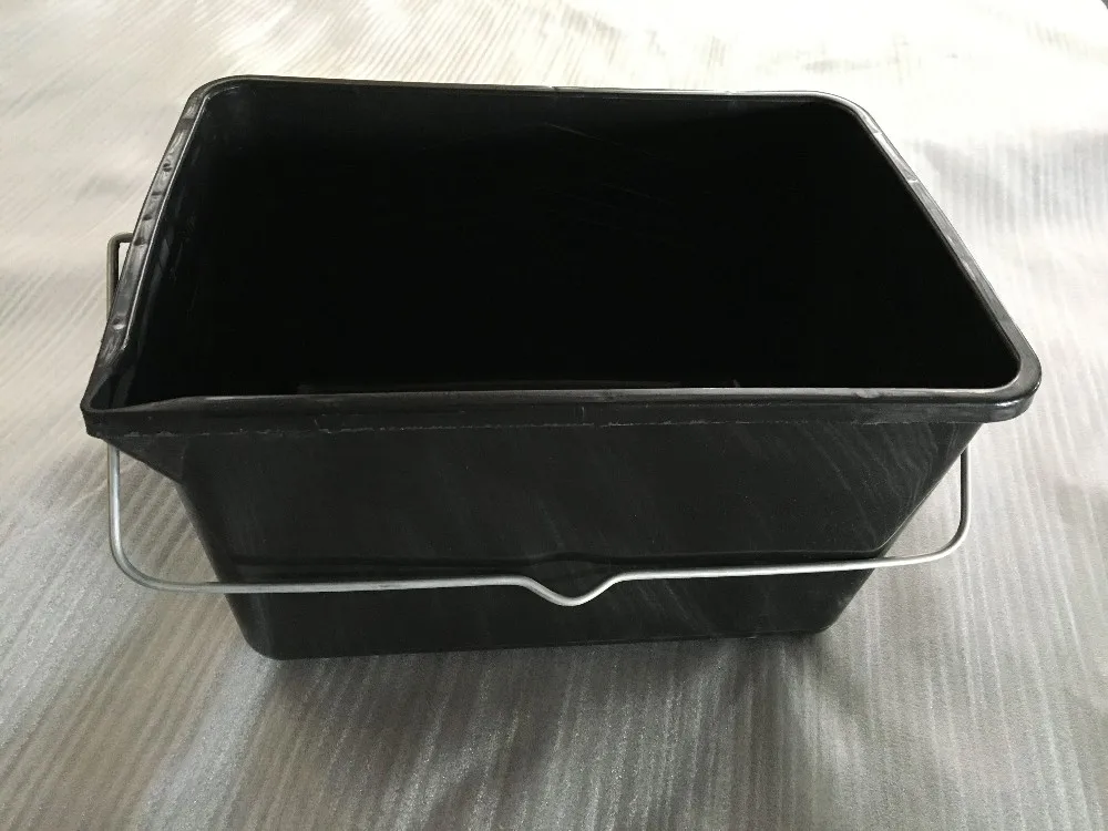12 L Square black PE Bucket