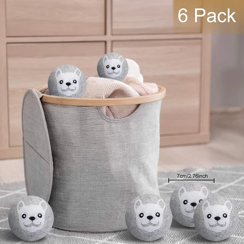 Wool Dryer Balls 6 Pack XL Laundry Balls for Reducing Wrinkles