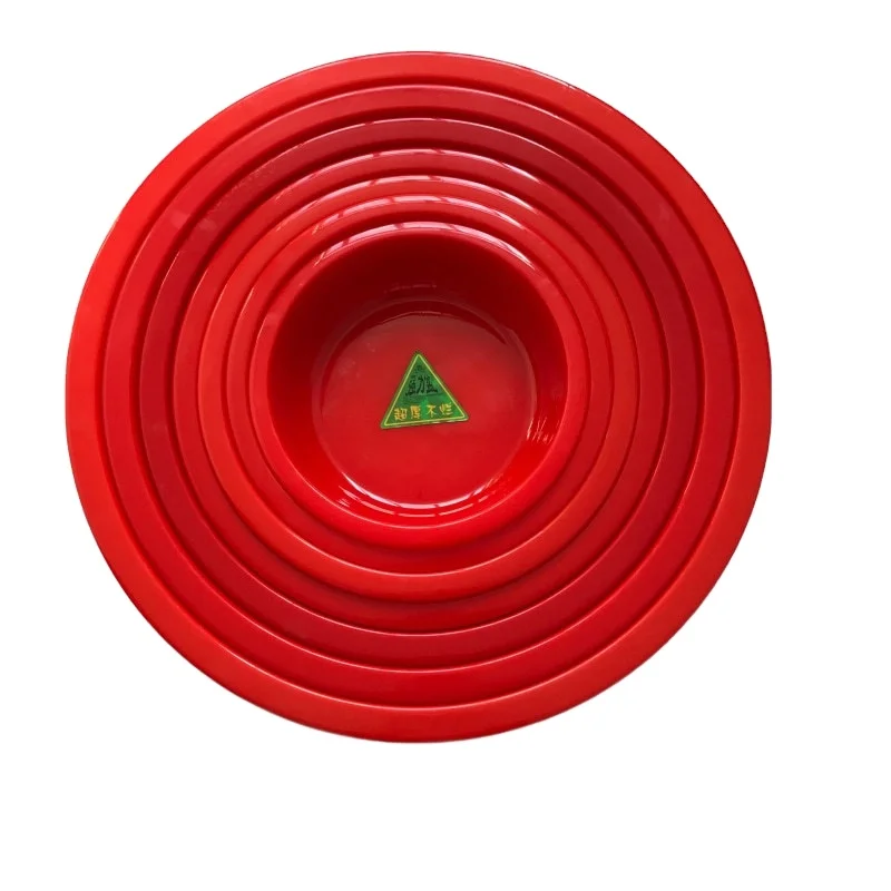 Простая круглая пластиковая раковина для мытья посуды кухни в семейной форме инъекций