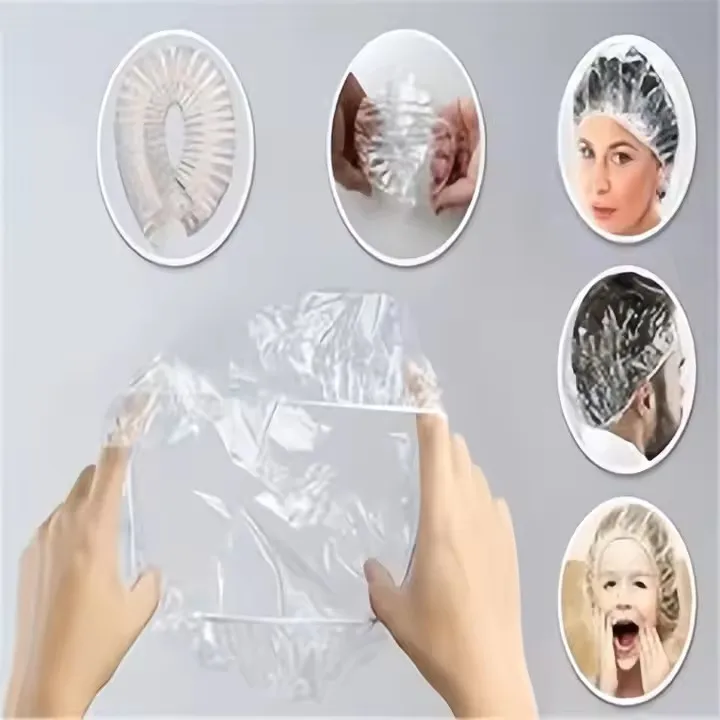 Cheap Waterproof Hotel Bath Salon Hair Cap Colorful Hair Cover Disposable PE Women Hair Shower Caps