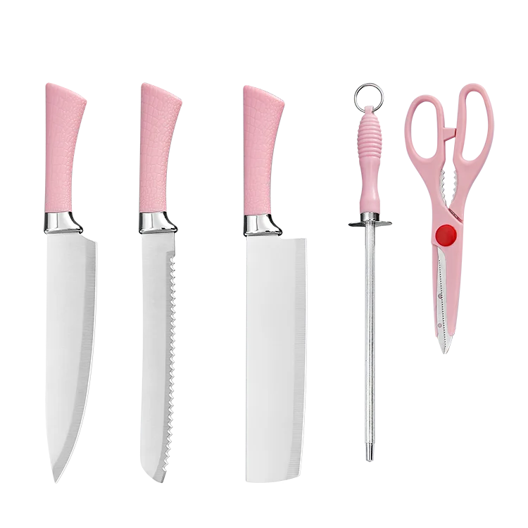 Stainless Steel Knife Tool Set 5 Pieces Kitchen Knife Set With TPR Handle