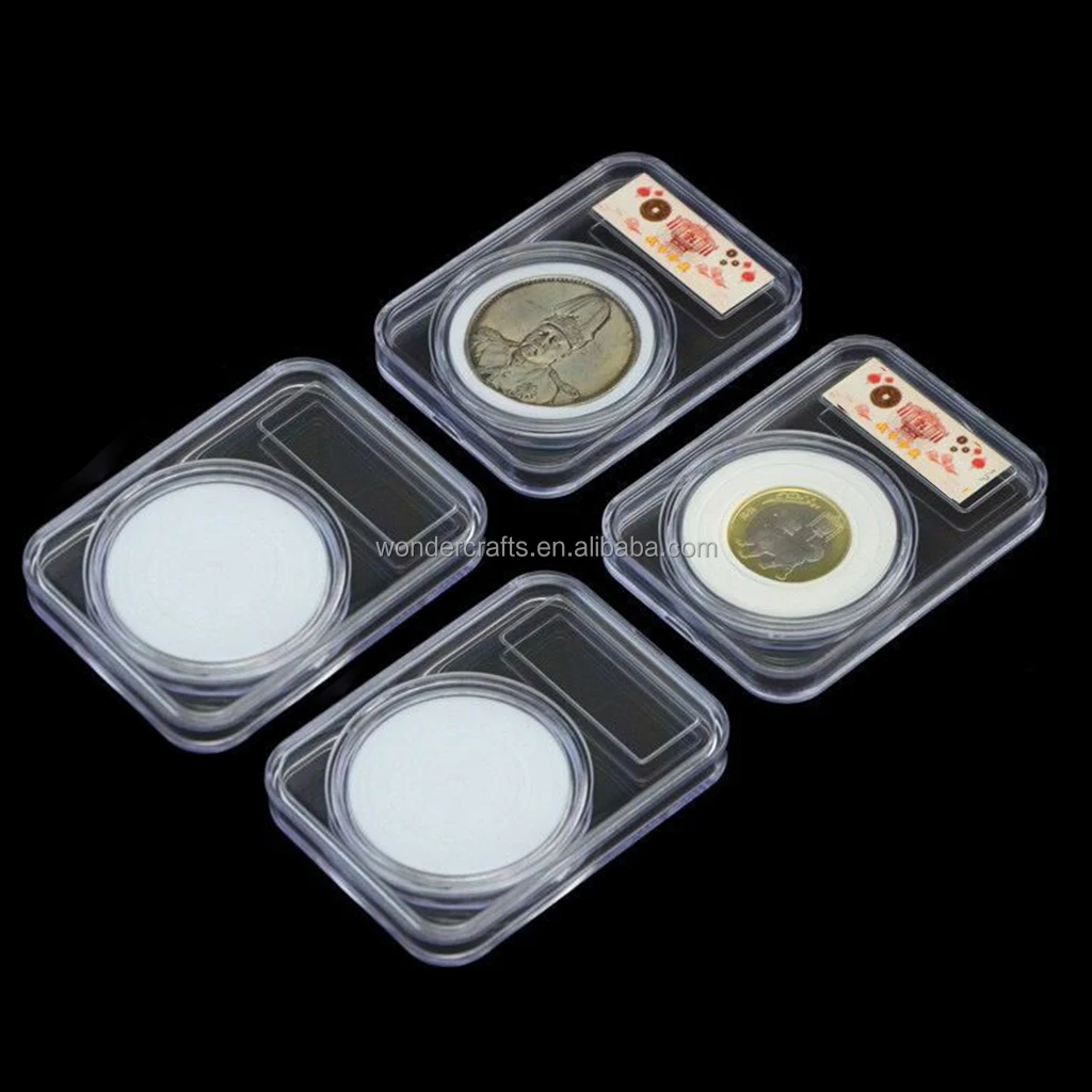 WD Custom Varisized Graded Plastic Coin Holder Display Slabs Storage Box Case Collection Supplies