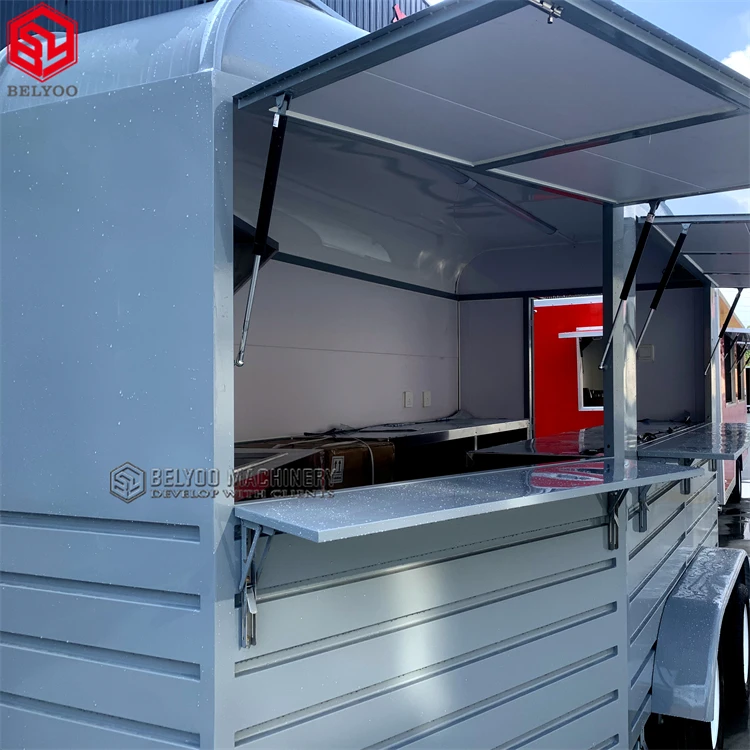 Mobile Coffee Shop Hot Quality Food Truck Horse Box Trailer Coffee Bar Customized Color Cafe Bar For Sale