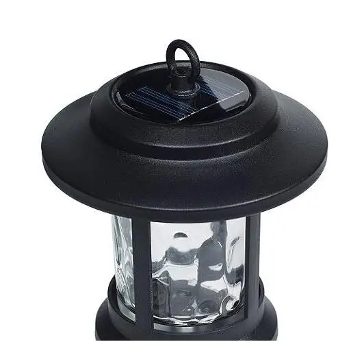 3 in 1 Stainless steel Solar Black Glass lens for outdoor patio walkway landscape lighting solar led hanging lantern light