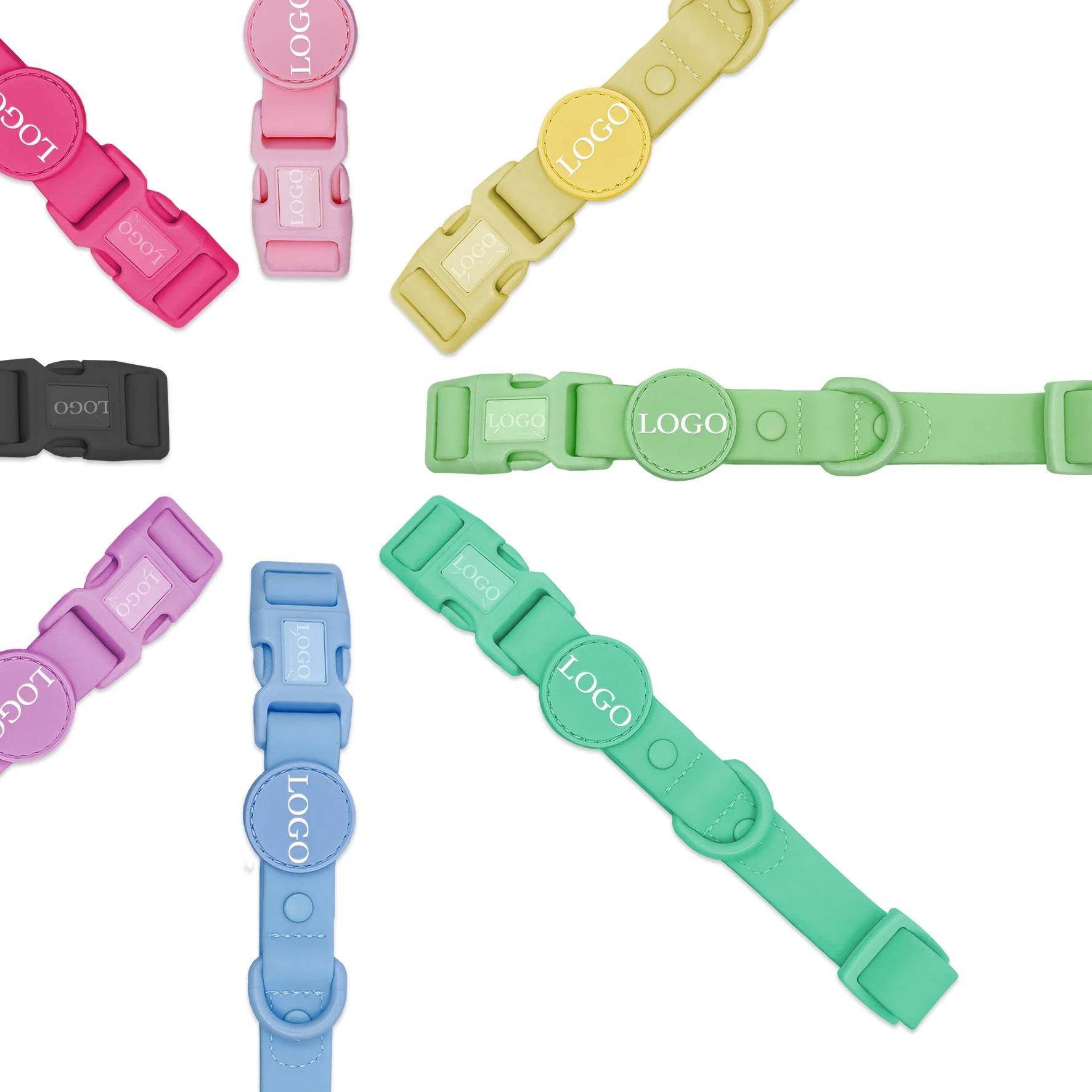 Dog Pvc Collar and Leash Set with Poop Bag Custom Color and Logo  Hands-free and Waterproof Strap Pet Supplies Accessories