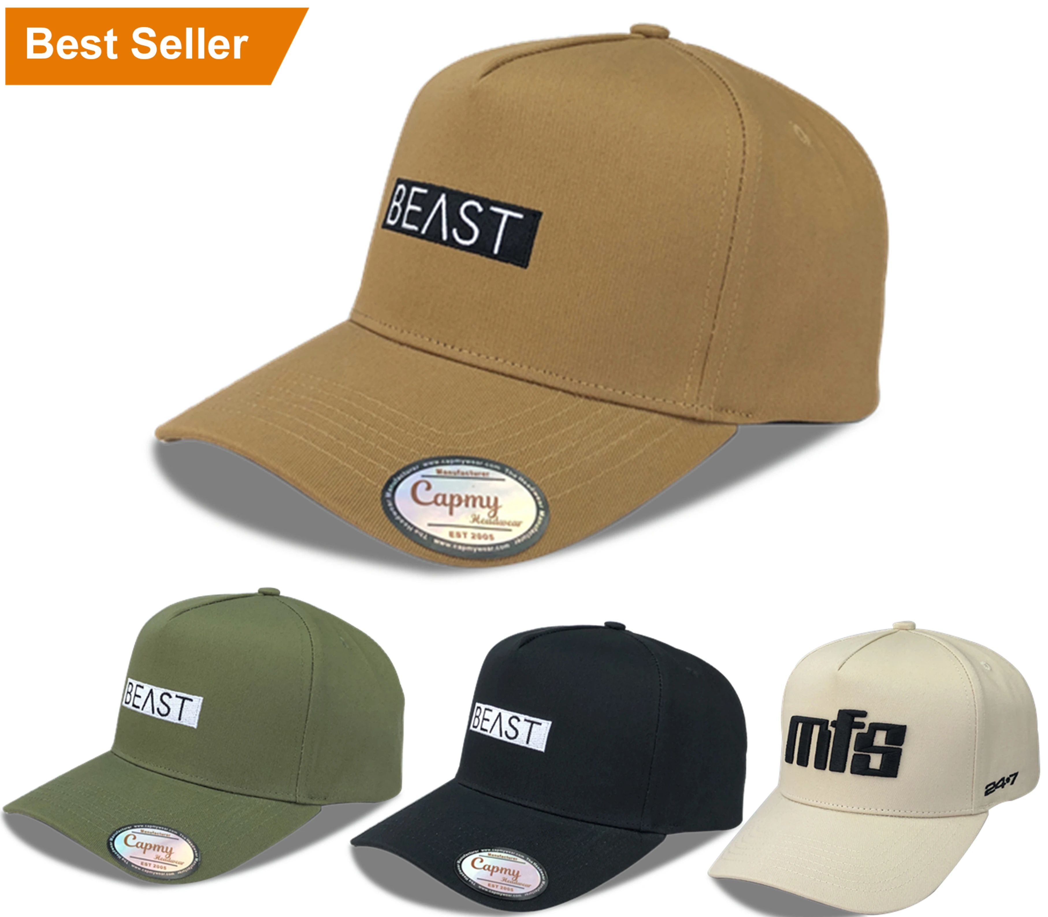 Customize Your Logo Olive Design Baseball Hat 3D Embroidery Custom High Quality Mens 5 Panel A Frame Baseball Caps Sports Cap