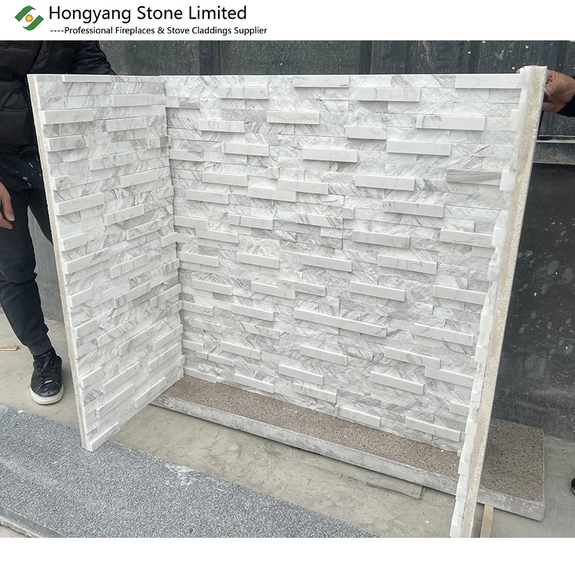 Gallery Natural Stone Ceramic Bond Brick Slips Oyster Slate Fireplace Chamber Panel China Manufacturer