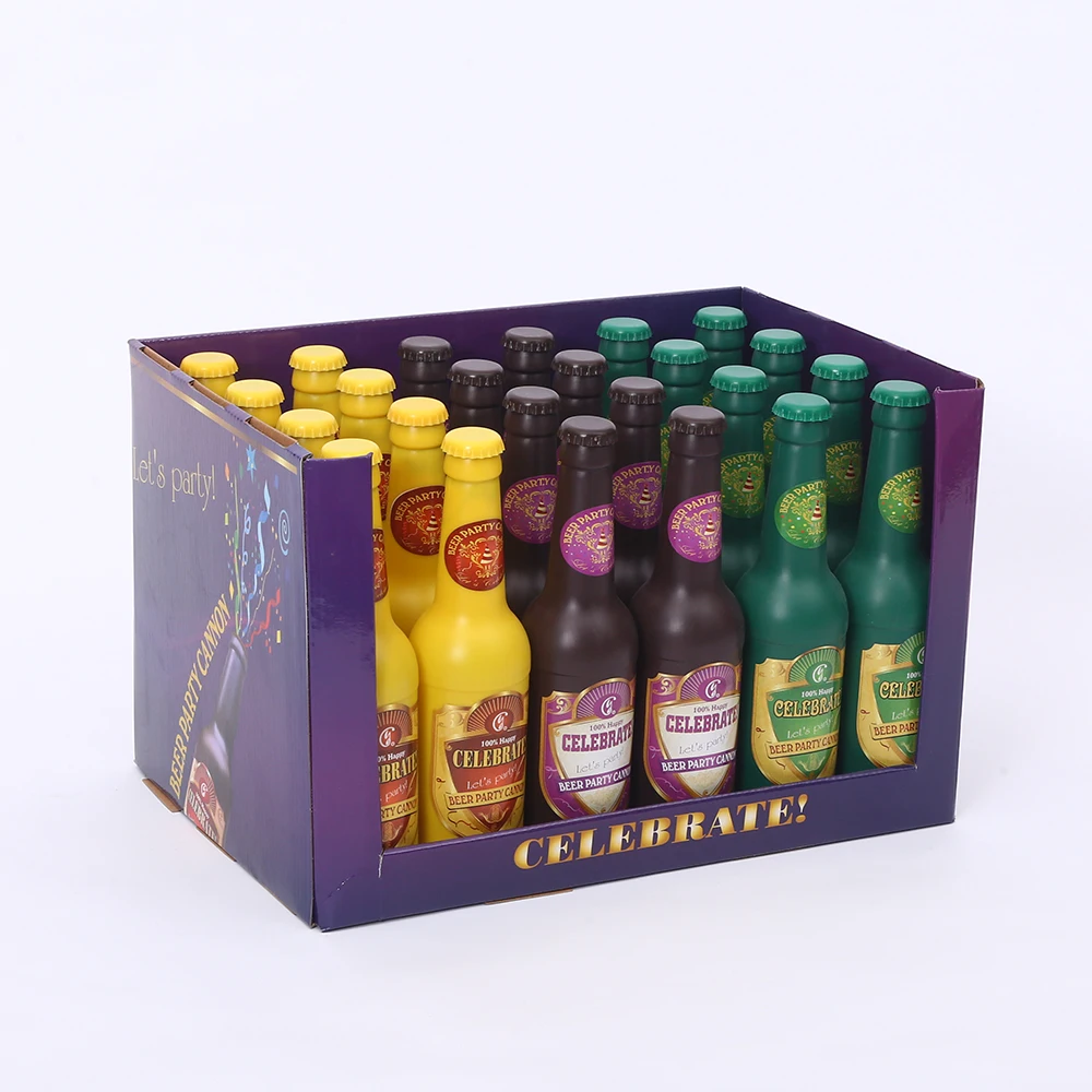 Special shape Gold foil confetti square beer bottle 100% safe  confetti cannon