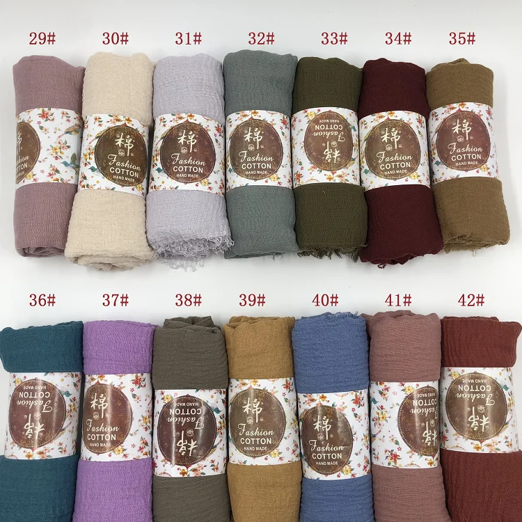High Quality Jersey Plain Crinkle Hijab Woman Muslim Scarf Women Hijab Wholesale