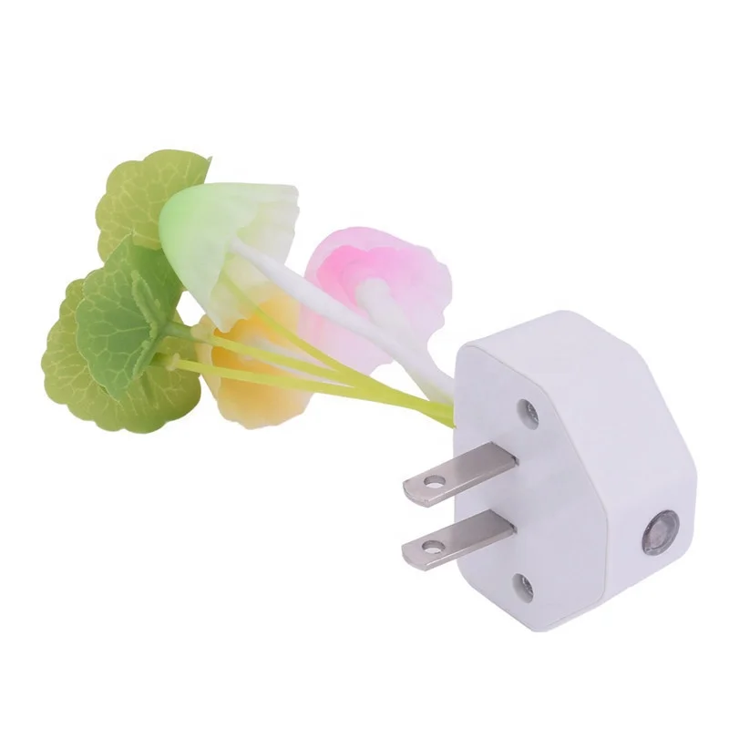 Plug in LED Auto Dusk to Dawn Sensor 0.5W Energy Saving Lamp Dream Nightlight Rose Flower Mushroom Night Lights for Bedroom