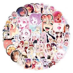 Сексуальные аниме наклейки Ahegao для девушек и взрослых мужчин и женщин черно-белая бутылка для воды компьютер мобильный телефон мотоцикл скейтборд кровать